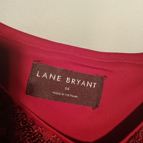 Lane Bryant Sparkling Red Sequin Top - Picture 3 of 4